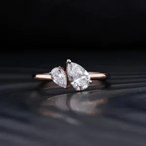 Toi Et Moi Double Pear Engagement Ring