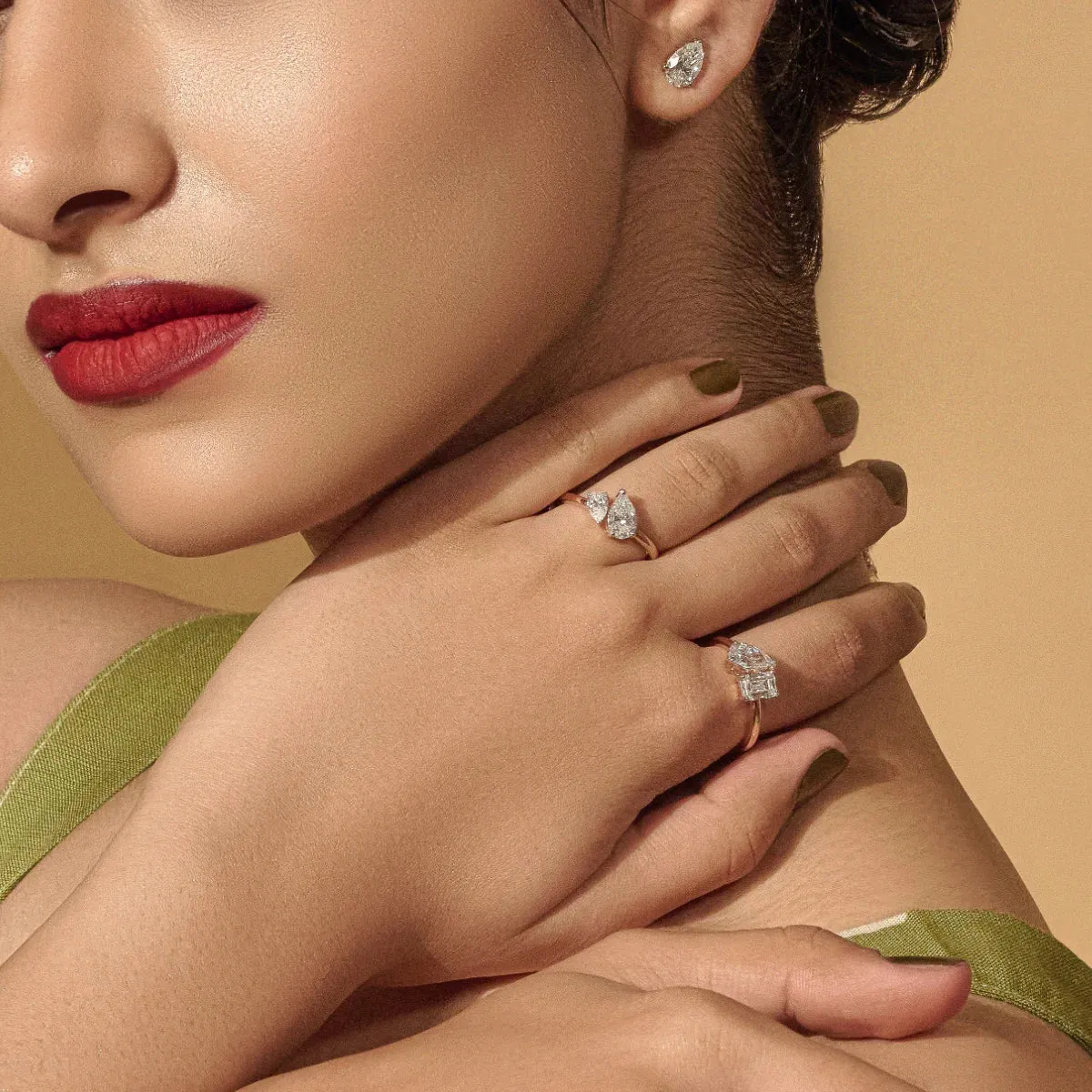 Toi Et Moi Double Pear Engagement Ring