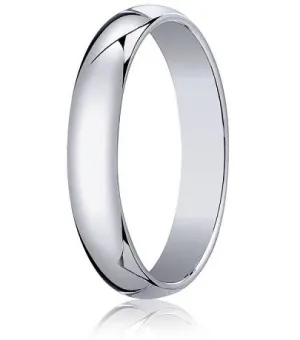 Traditional 14K White Gold Wedding Band with Domed Polished Finish – 4 mm