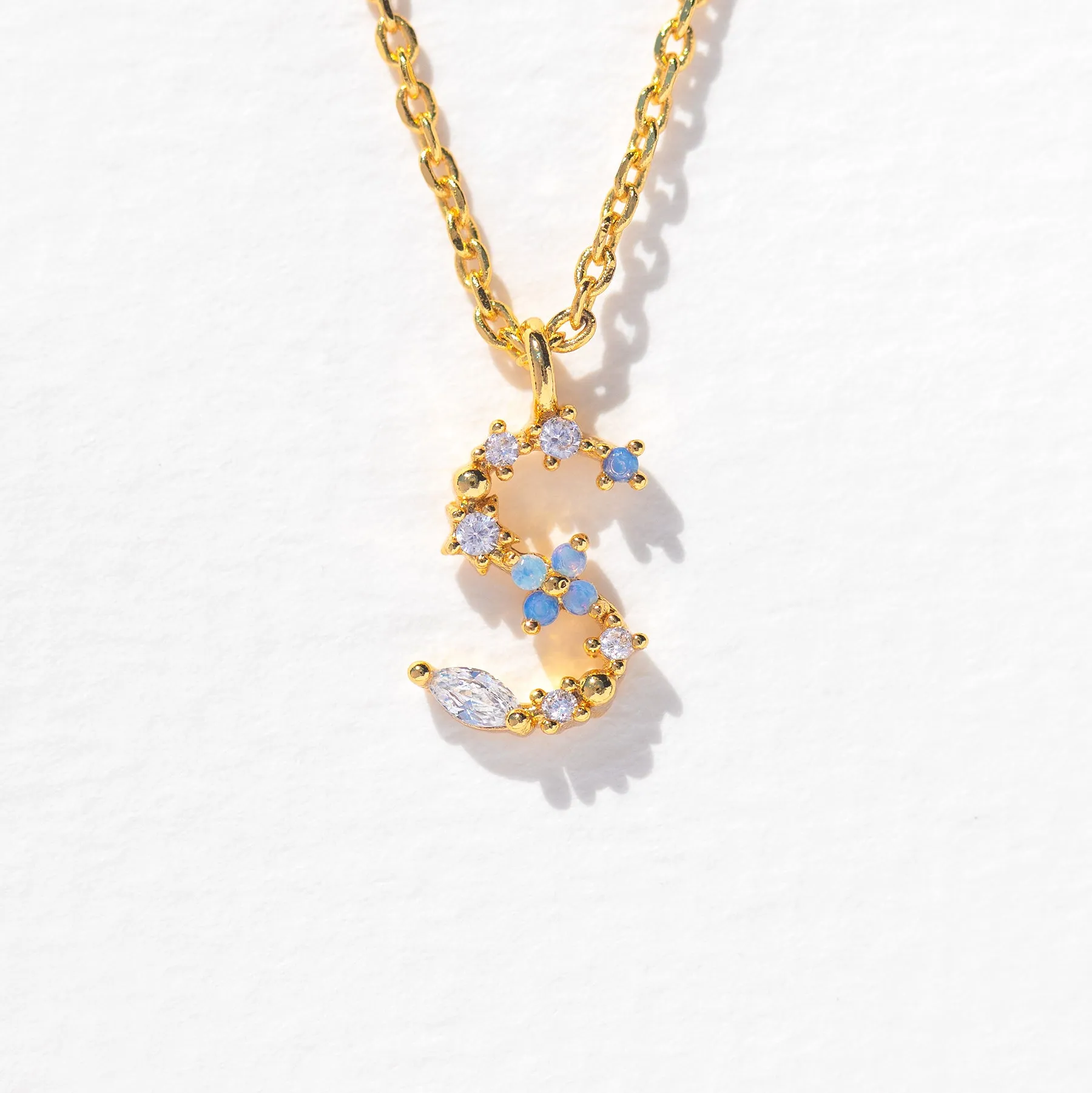 True Blossom Lowercase Initial Necklace