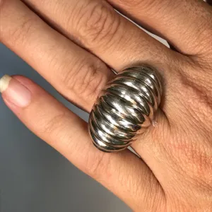 Upcycled Sterling Silver Ring. Sterling Silver Dome Ring. Recycled Estate Jewelry