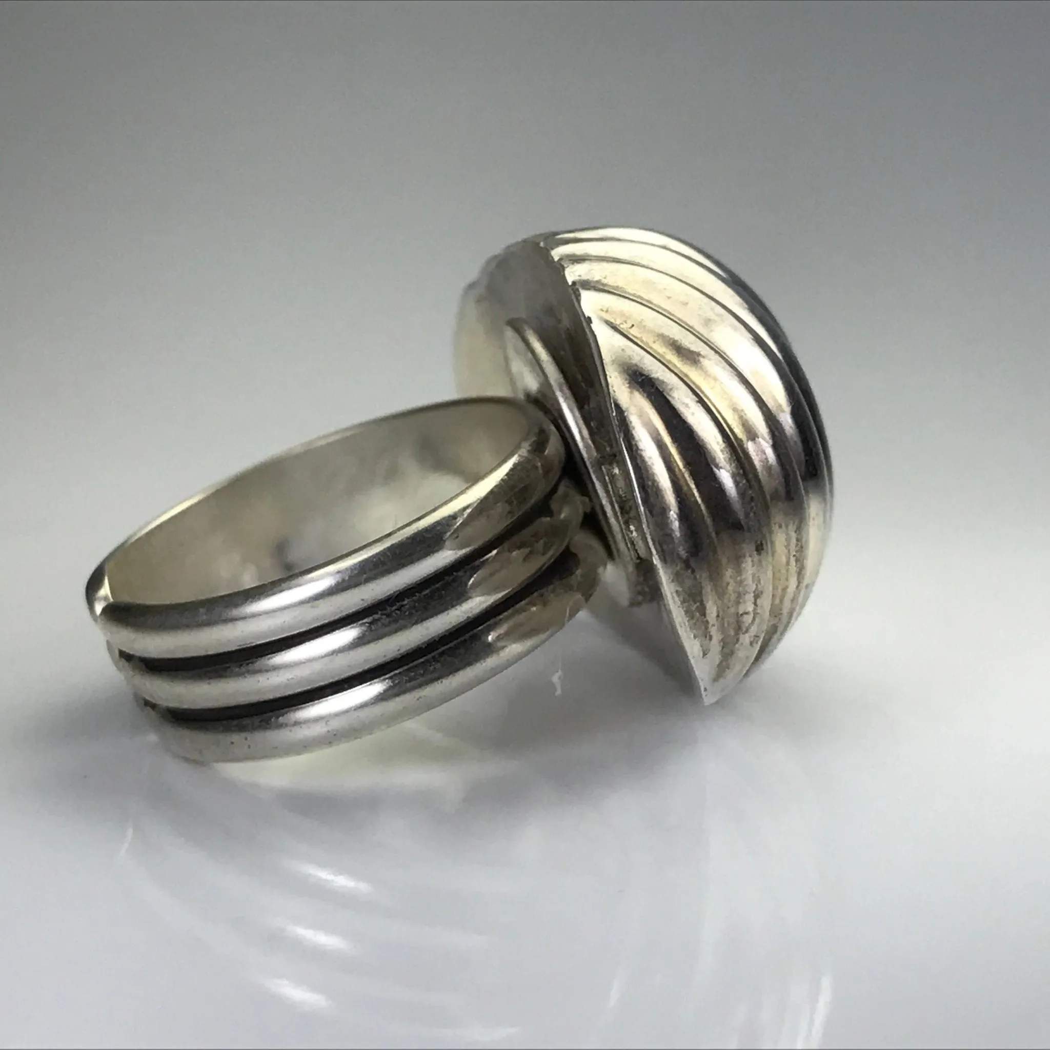 Upcycled Sterling Silver Ring. Sterling Silver Dome Ring. Recycled Estate Jewelry
