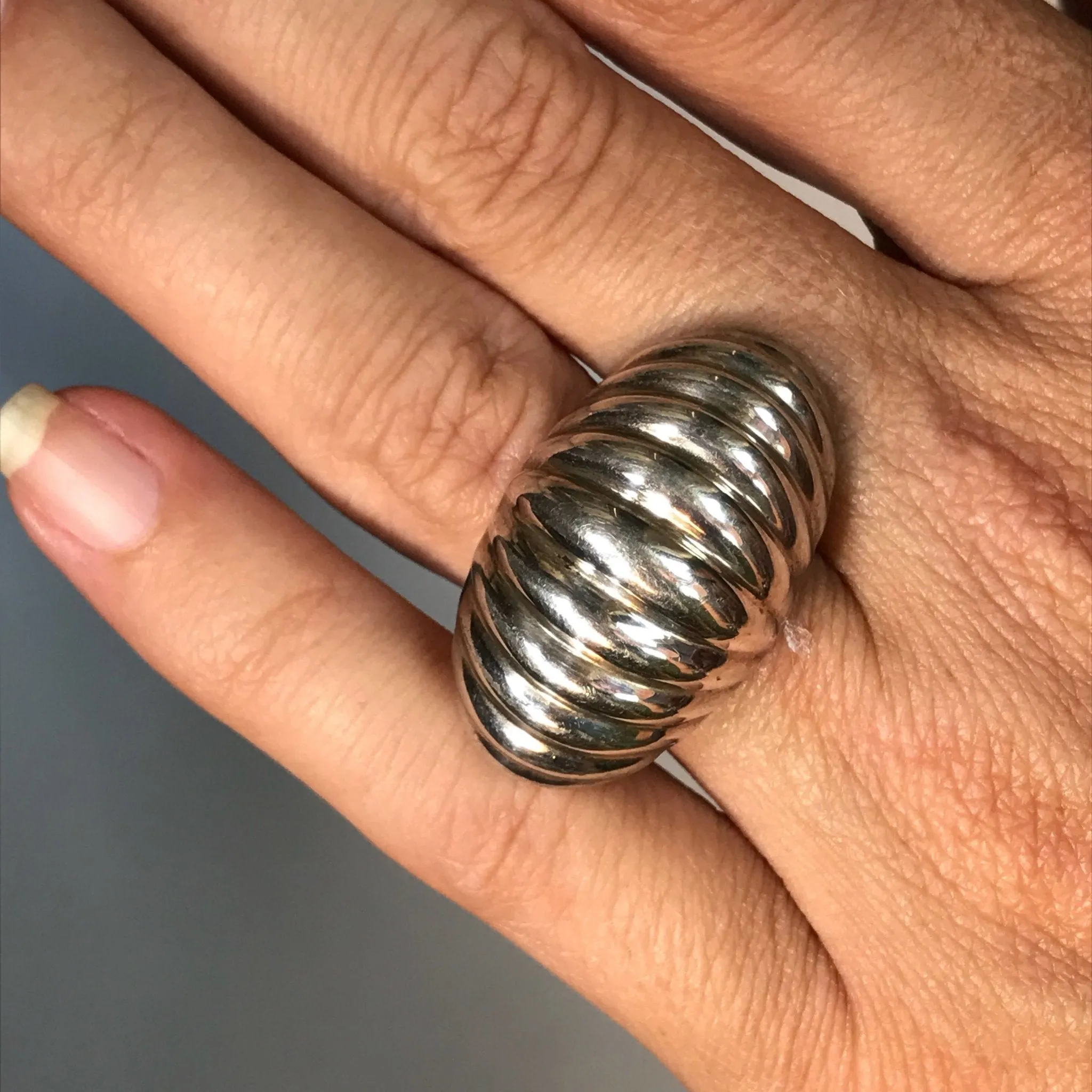 Upcycled Sterling Silver Ring. Sterling Silver Dome Ring. Recycled Estate Jewelry