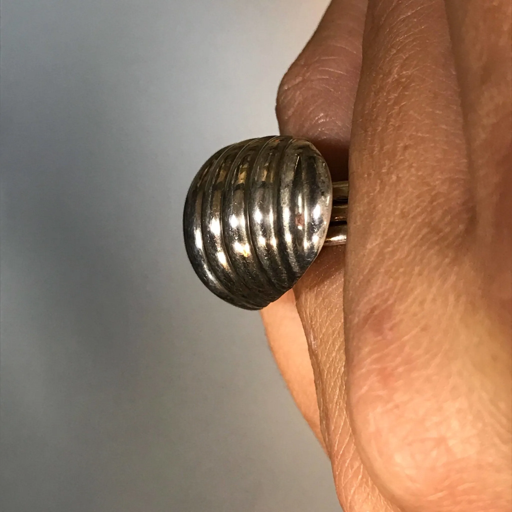 Upcycled Sterling Silver Ring. Sterling Silver Dome Ring. Recycled Estate Jewelry