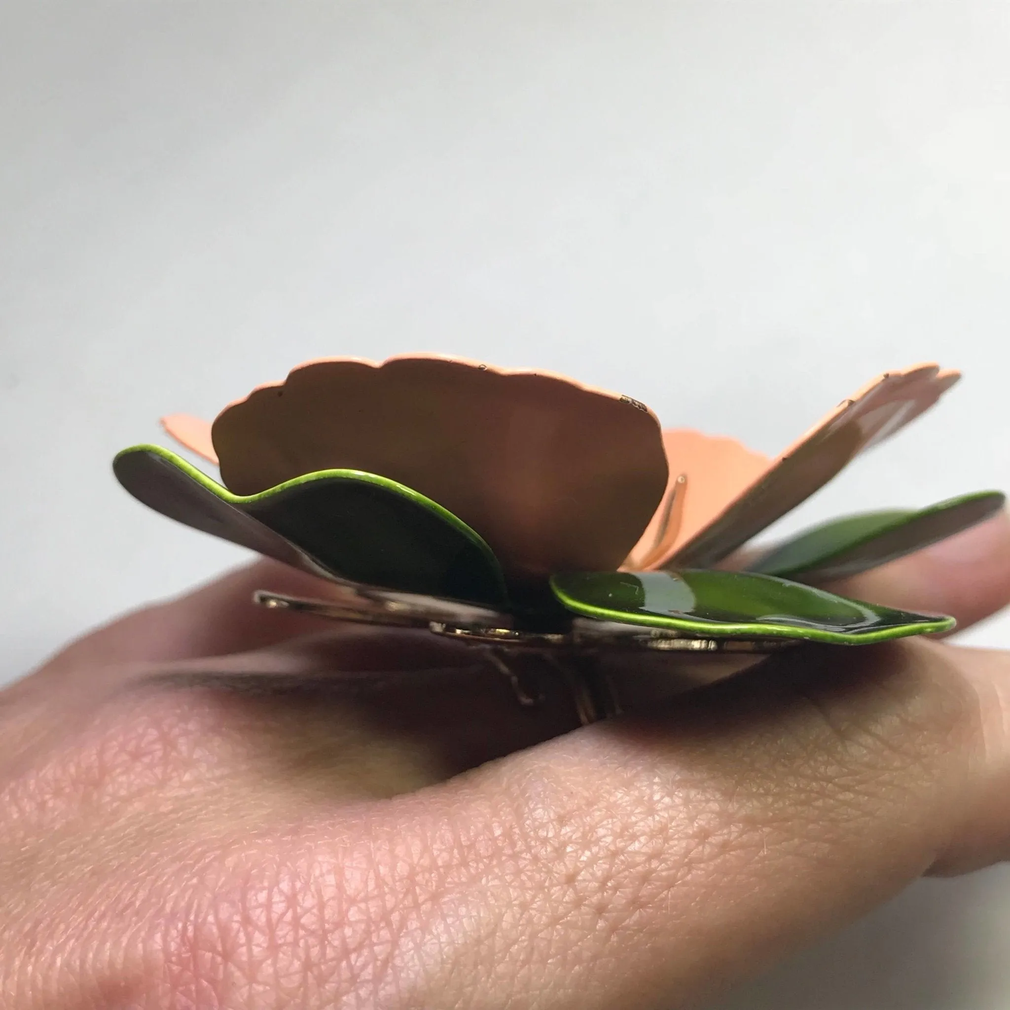 Upcycled Vintage Flower Ring. Water Lily Flower Ring. Vintage Recycled Jewelry. Sarah Coventry