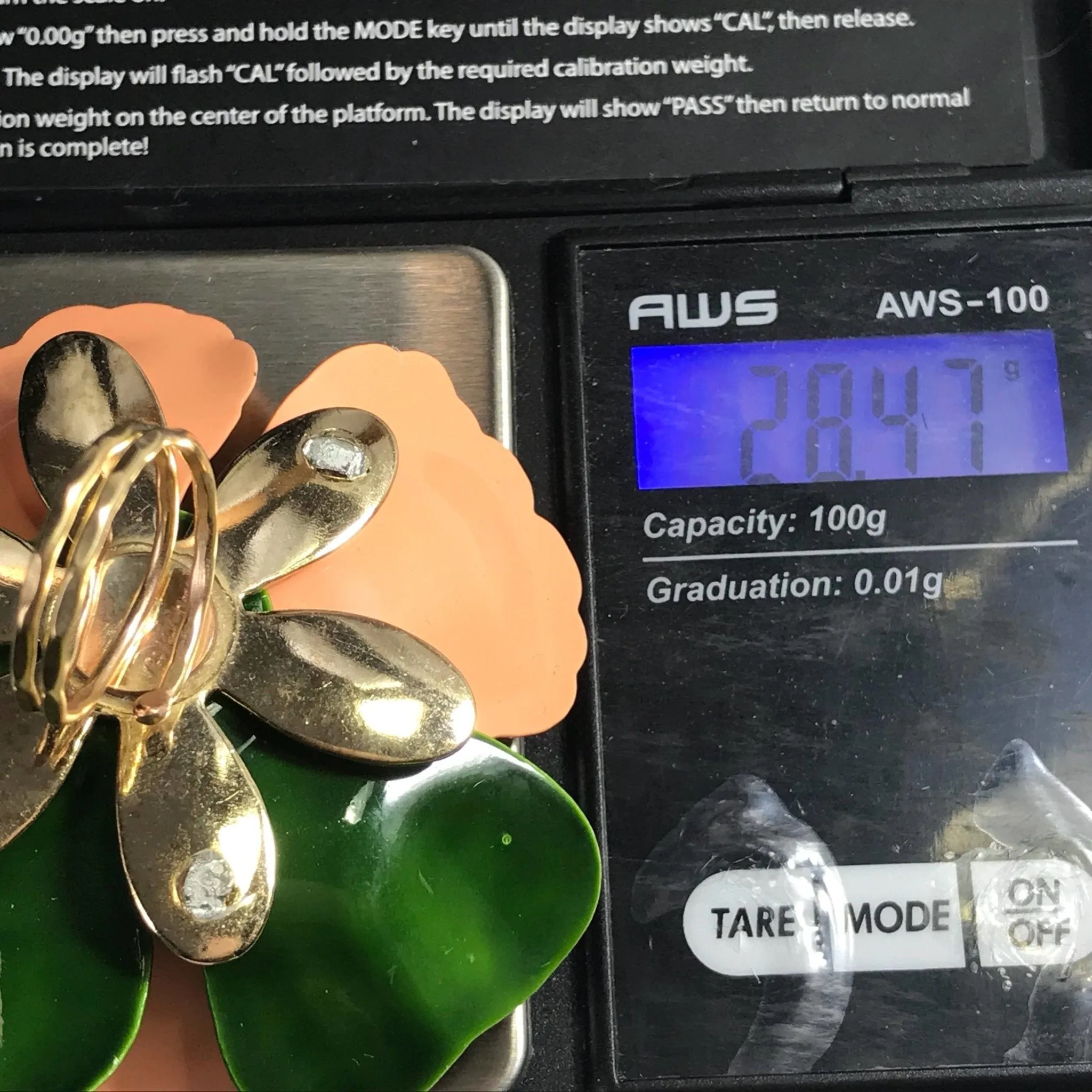 Upcycled Vintage Flower Ring. Water Lily Flower Ring. Vintage Recycled Jewelry. Sarah Coventry