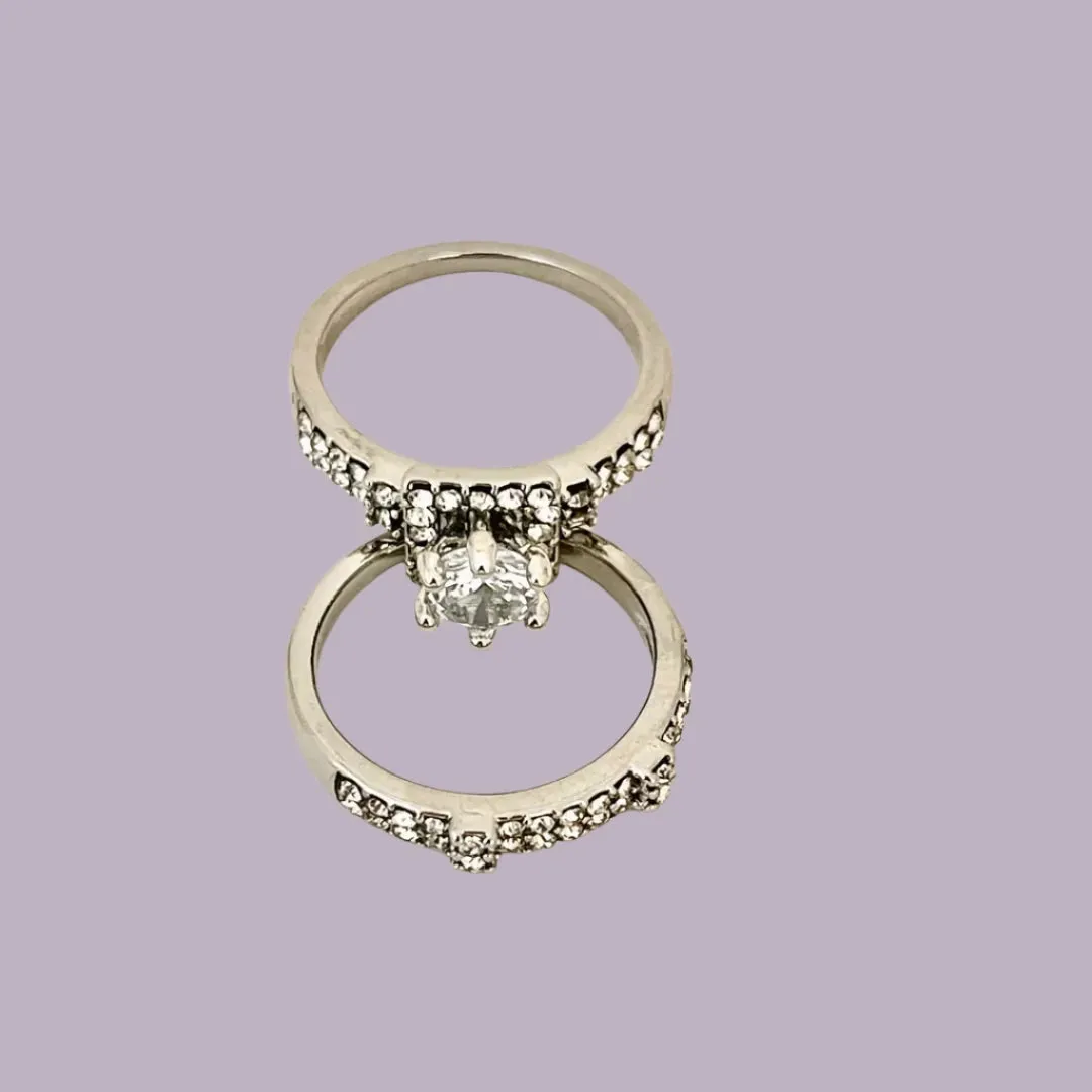 Vintage Elegant Rings, 2 Pieces/Set