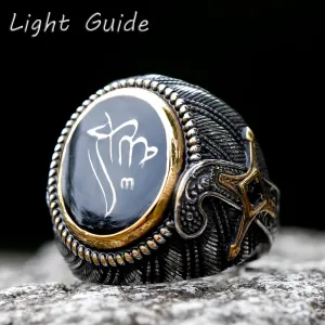 Vintage Stainless Steel Turkish Signet Ring