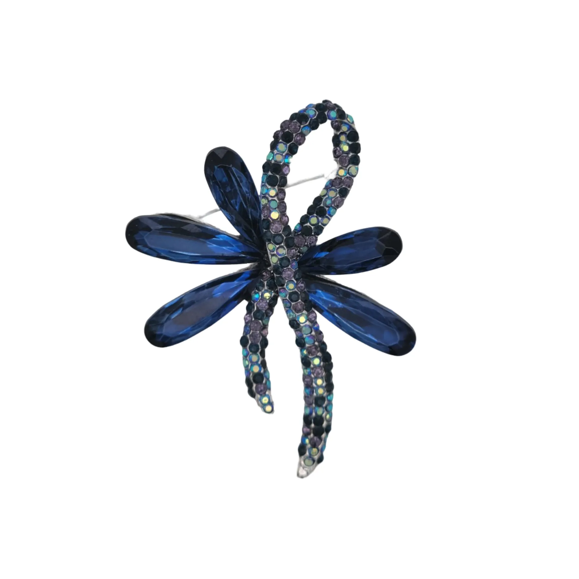 Wavy Rhinestone Brooch