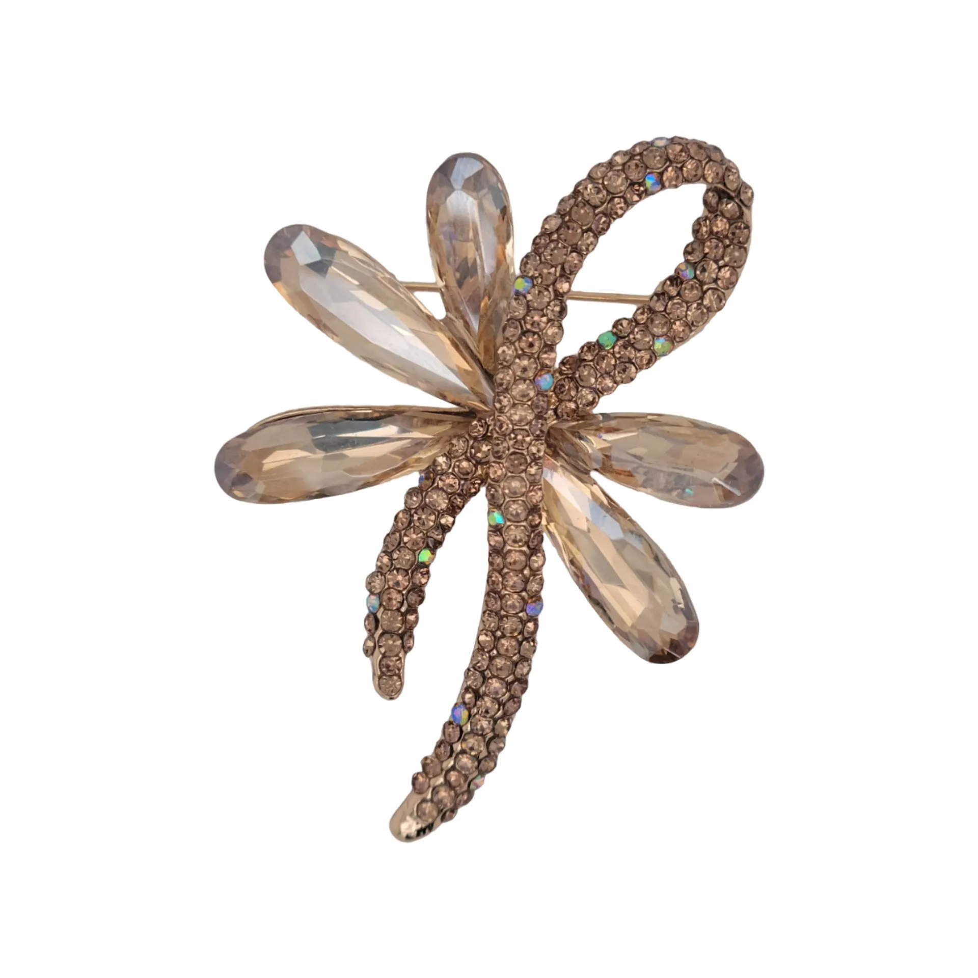 Wavy Rhinestone Brooch