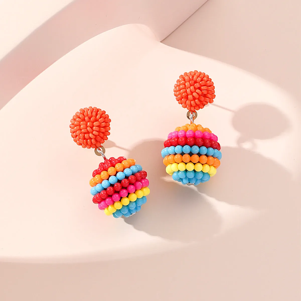 Wholesale of New Ball Small Fresh Colored Resin Earrings