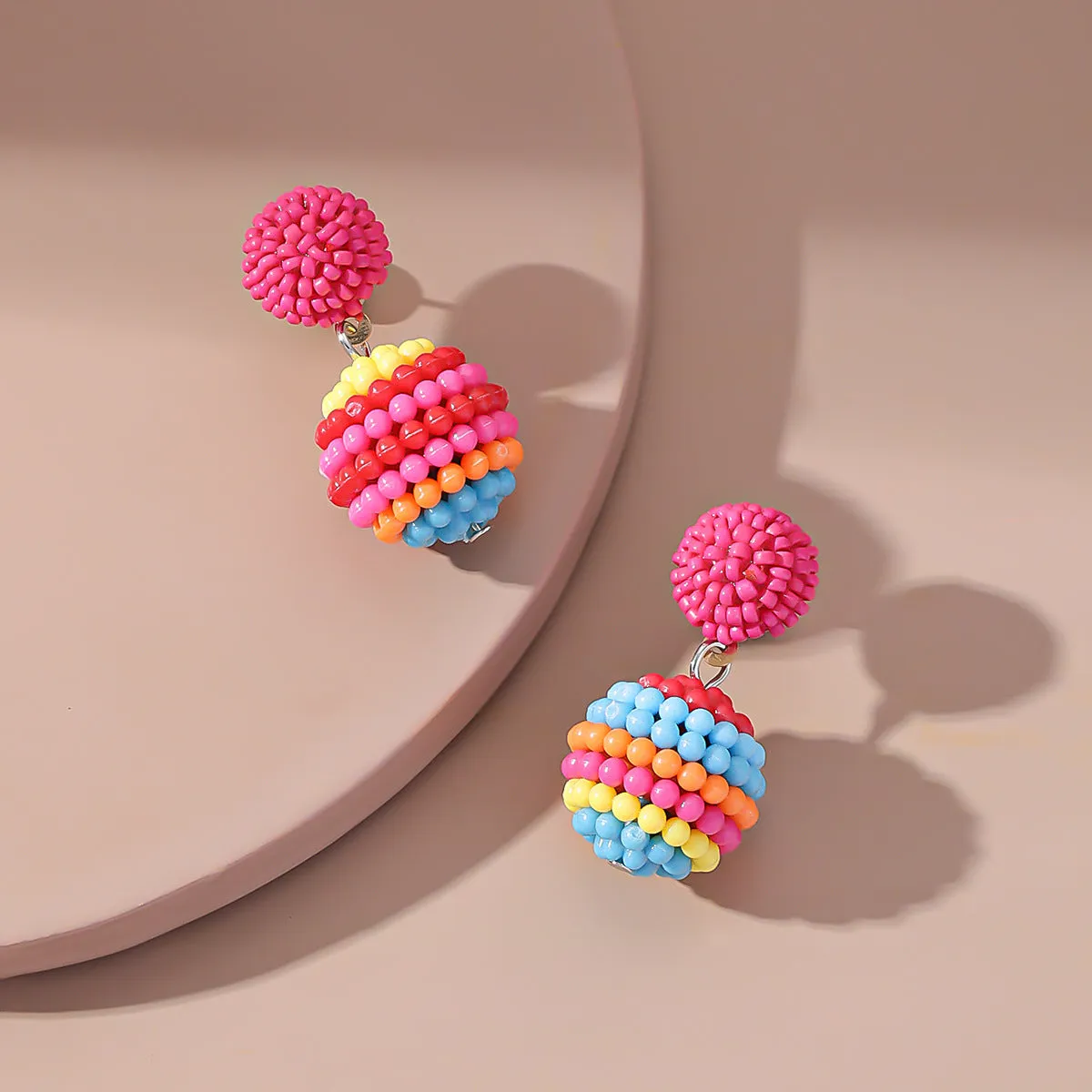 Wholesale of New Ball Small Fresh Colored Resin Earrings