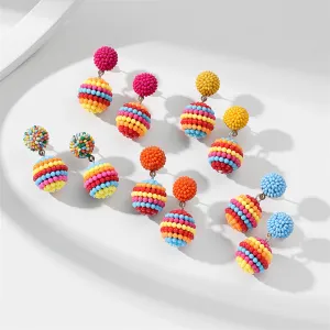 Wholesale of New Ball Small Fresh Colored Resin Earrings