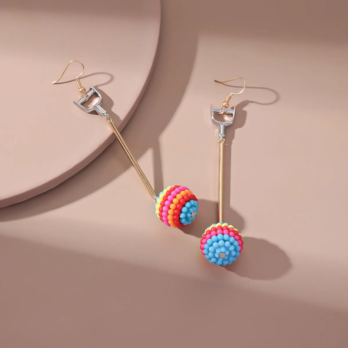 Wholesale of New Ball Small Fresh Colored Resin Earrings