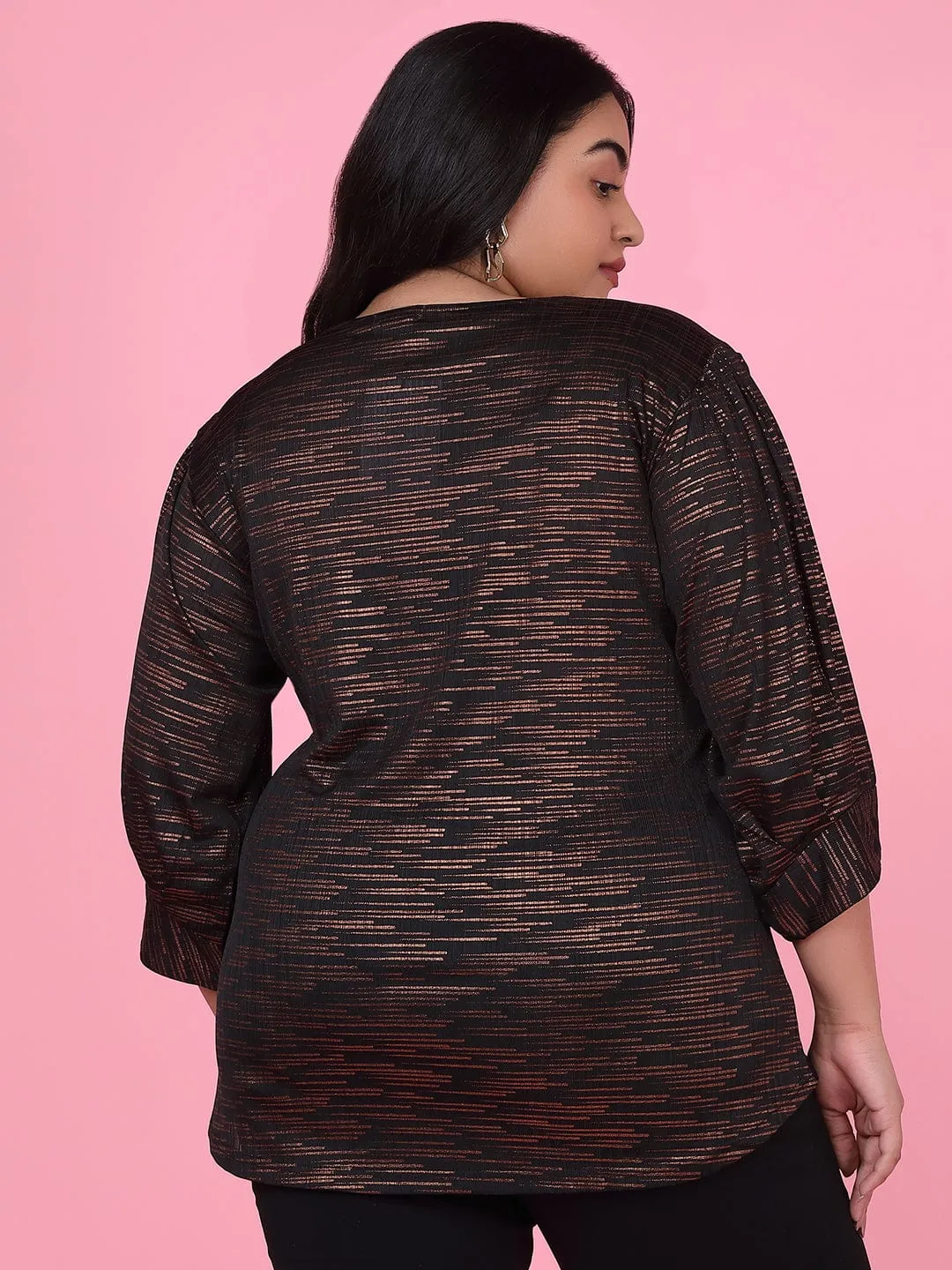 Women Brown Bell Sleeve Top