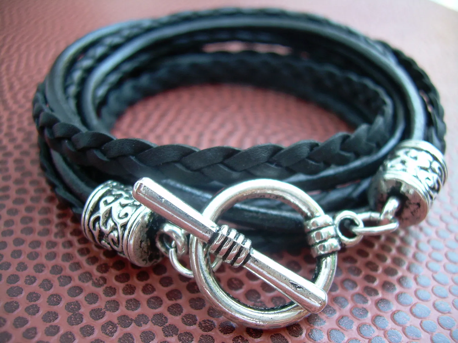 Womens Braided Leather Bracelets, Womens Bracelets Leather, Leather Bracelets, Womens Bracelets, Black, Leather Wrap Bracelet, Womens,