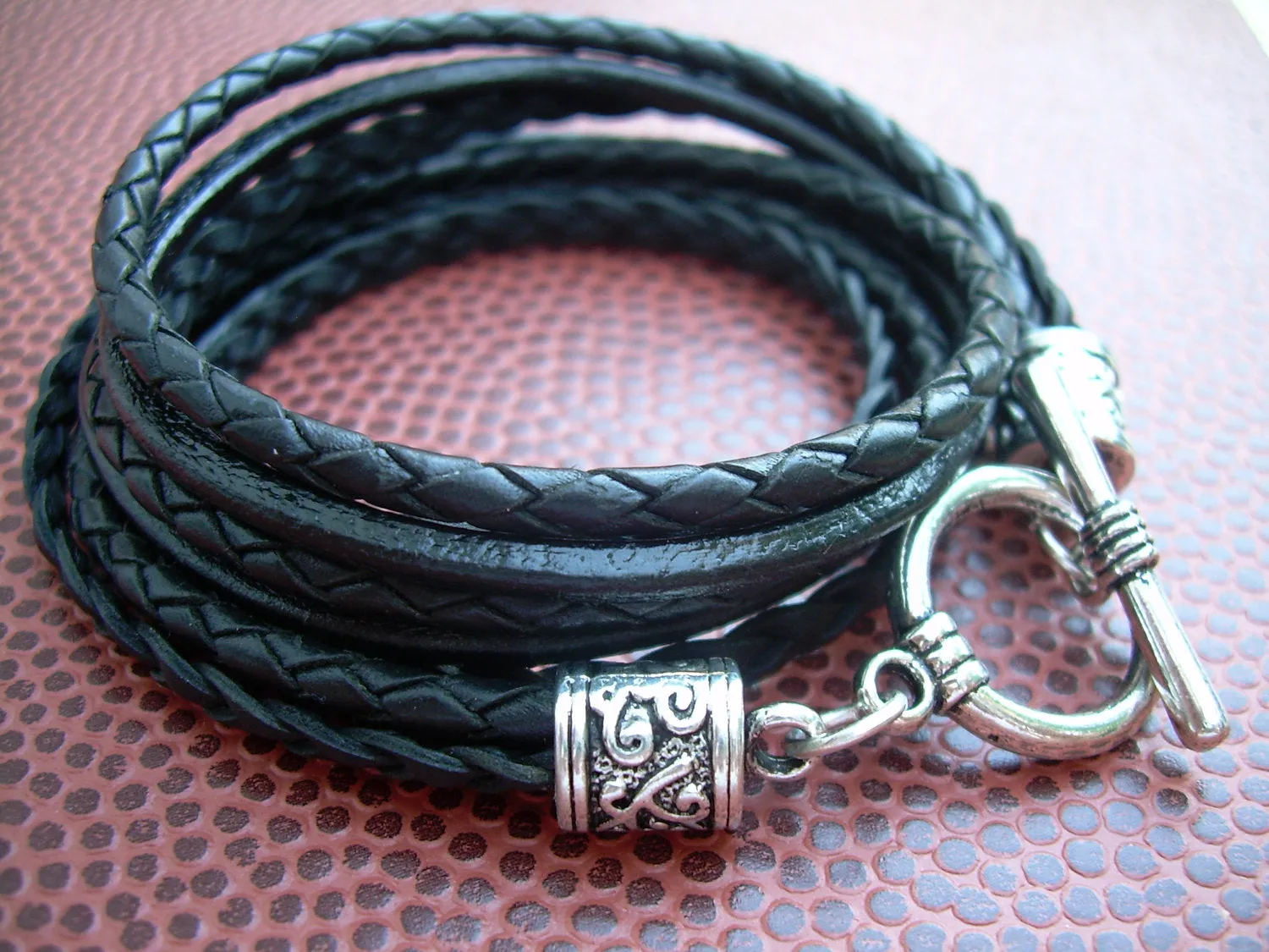 Womens Braided Leather Bracelets, Womens Bracelets Leather, Leather Bracelets, Womens Bracelets, Black, Leather Wrap Bracelet, Womens,