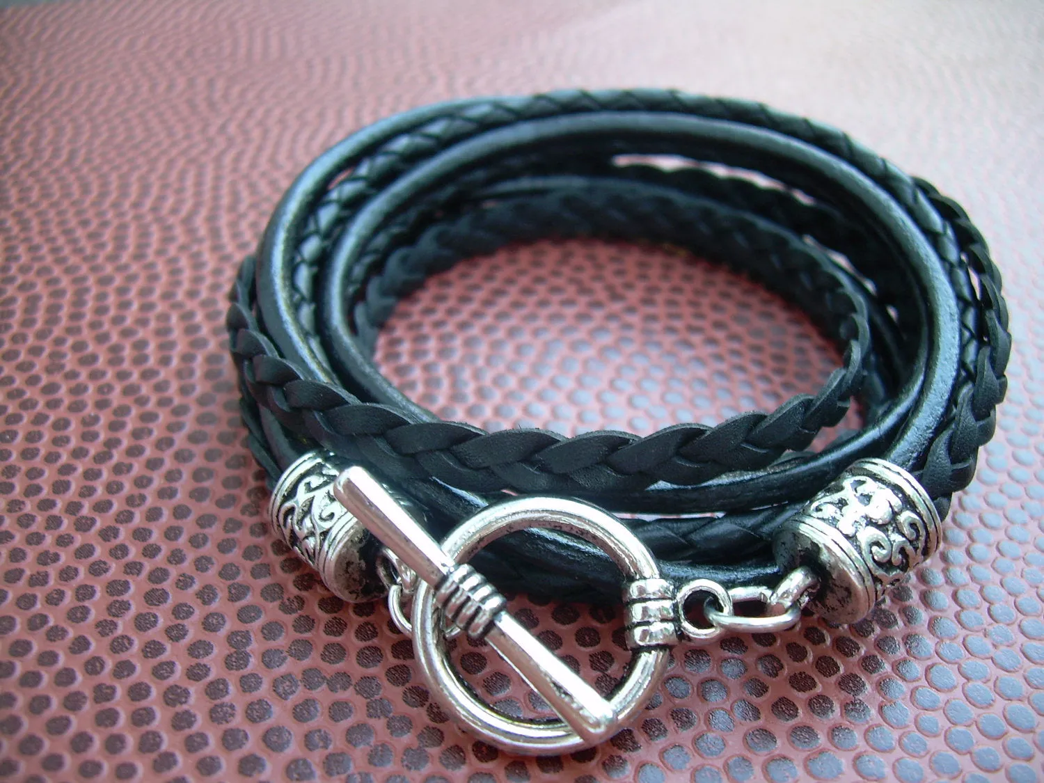 Womens Braided Leather Bracelets, Womens Bracelets Leather, Leather Bracelets, Womens Bracelets, Black, Leather Wrap Bracelet, Womens,
