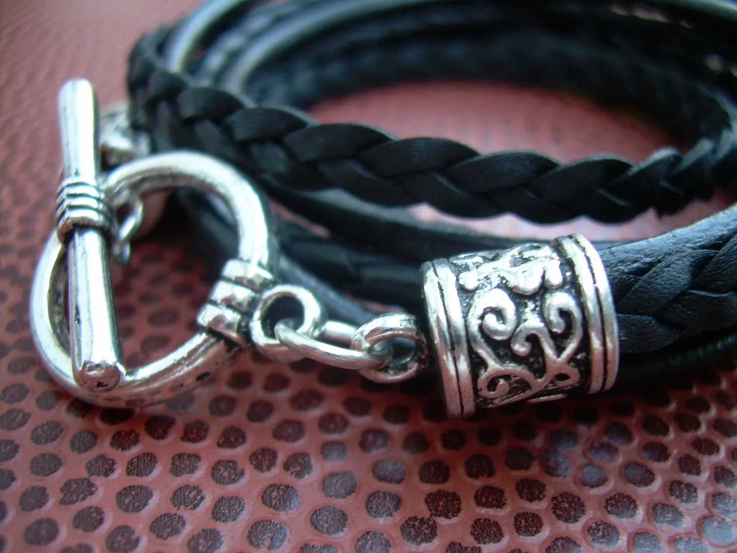 Womens Braided Leather Bracelets, Womens Bracelets Leather, Leather Bracelets, Womens Bracelets, Black, Leather Wrap Bracelet, Womens,