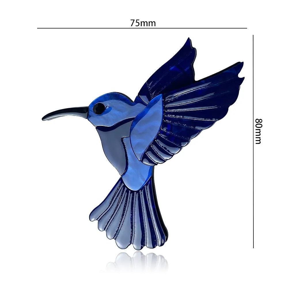 Woodland Blue Woodpecker Handmade Acrylic Brooch