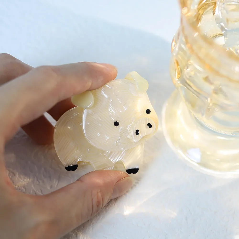 Woodland Piglet Handmade Acrylic Brooch