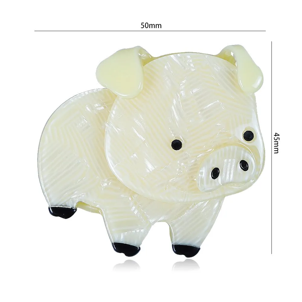 Woodland Piglet Handmade Acrylic Brooch