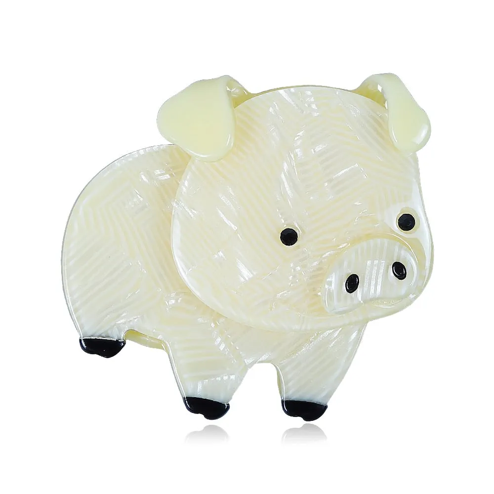 Woodland Piglet Handmade Acrylic Brooch