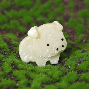 Woodland Piglet Handmade Acrylic Brooch