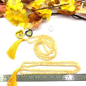 Yellow Calcite 8 mm Round (108   1=109) Beads Stone Jaap Mala (Positivity)