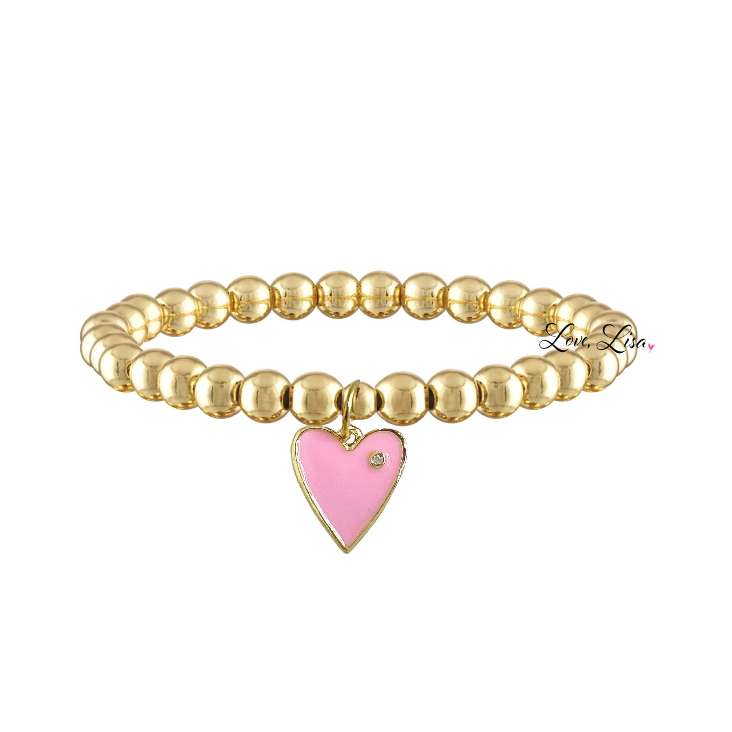 Zayla Enamel Heart Beaded Bracelet