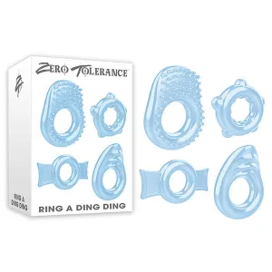 Zero Tolerance Ring A Ding Clear Cock Rings - Set of 4